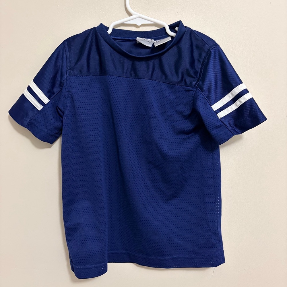 Athletic Works Kids Navy Blue Tee Jersey with White Accents Kids size XS 4/5